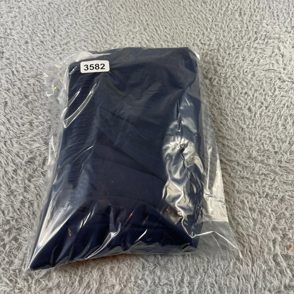 Reebok Navy Blue Athletic Track Pants Side Stripe Mens Size L Polyester